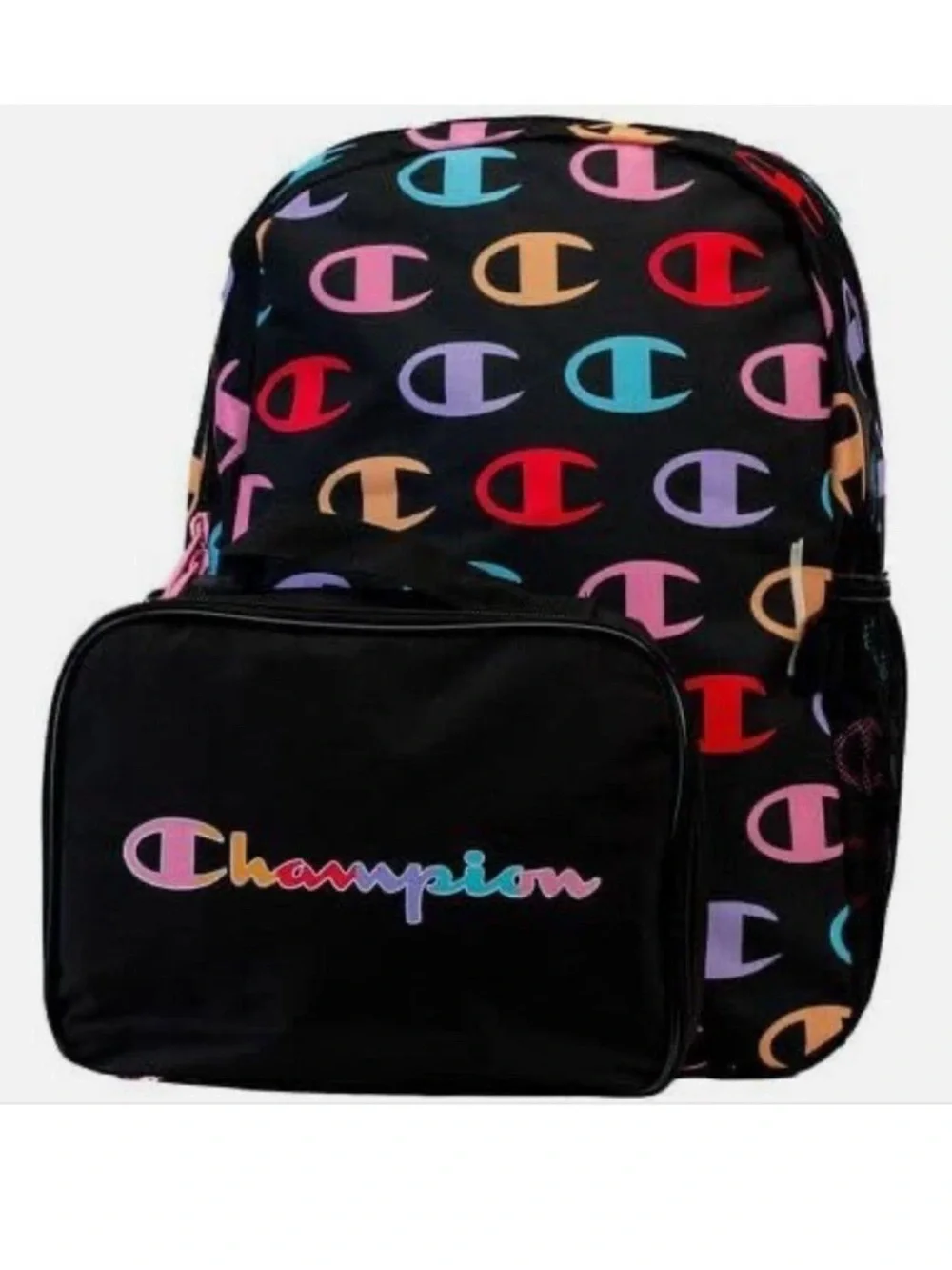 Champion Unisex Munch Backpack Lunch Kit Combo – Black/Multi– One Size